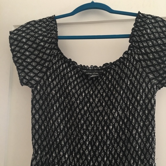 Smocked top block print maxi dress - Picture 2 of 3